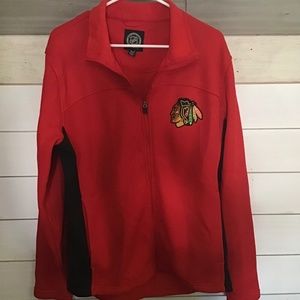 NHL CHICAGO BLACKHAWKS RED ZIPPERED OFFICIAL LICENSED LG. JACKET